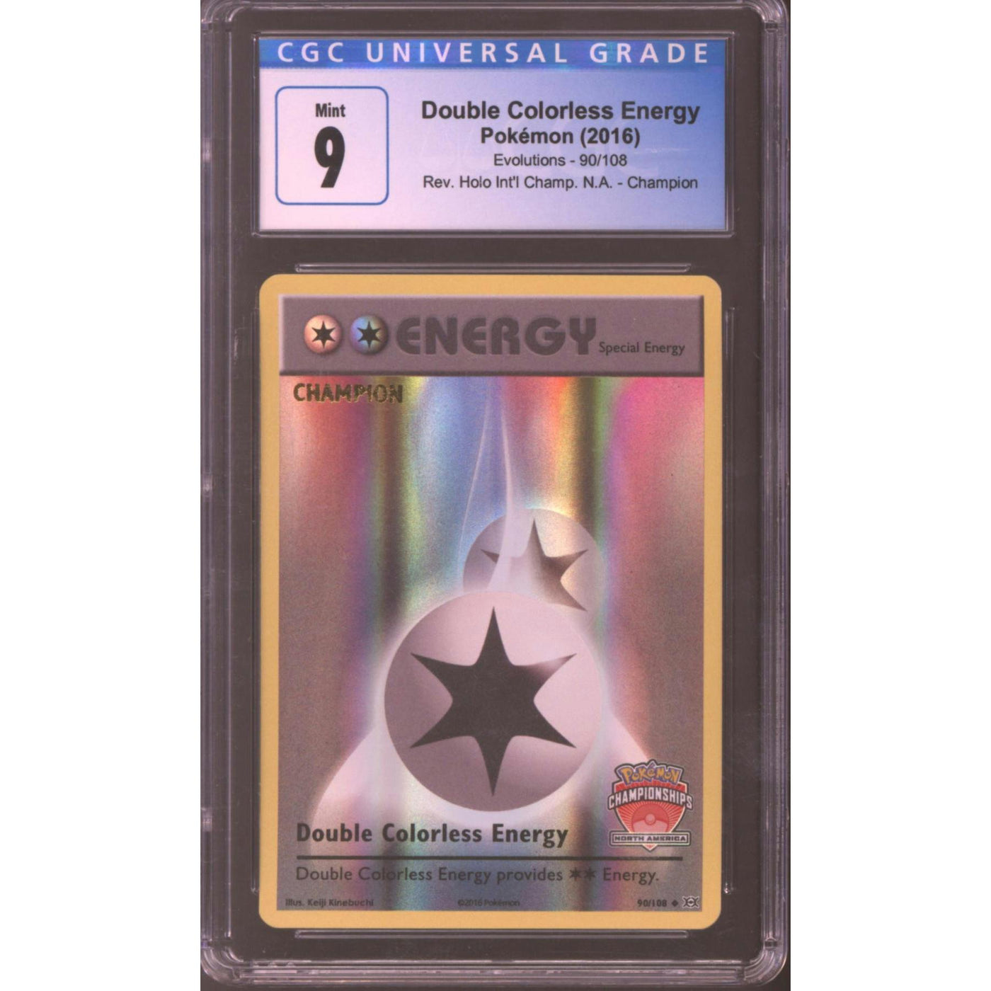 Pokemon North America Championships CHAMPION Double Colorless Energy 90/108 CGC 9 *004