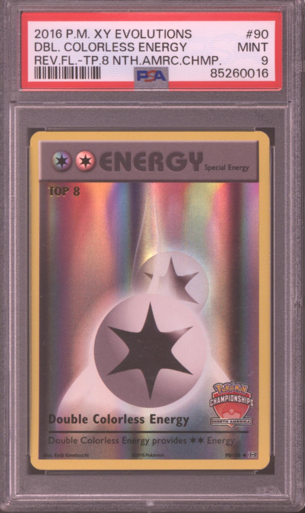 Pokemon North America Championships Top 8 Double Colorless Energy 90/108 PSA 9 *016