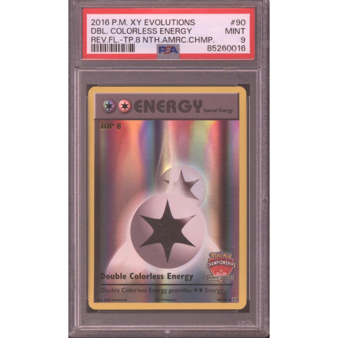 Pokemon North America Championships Top 8 Double Colorless Energy 90/108 PSA 9 *016