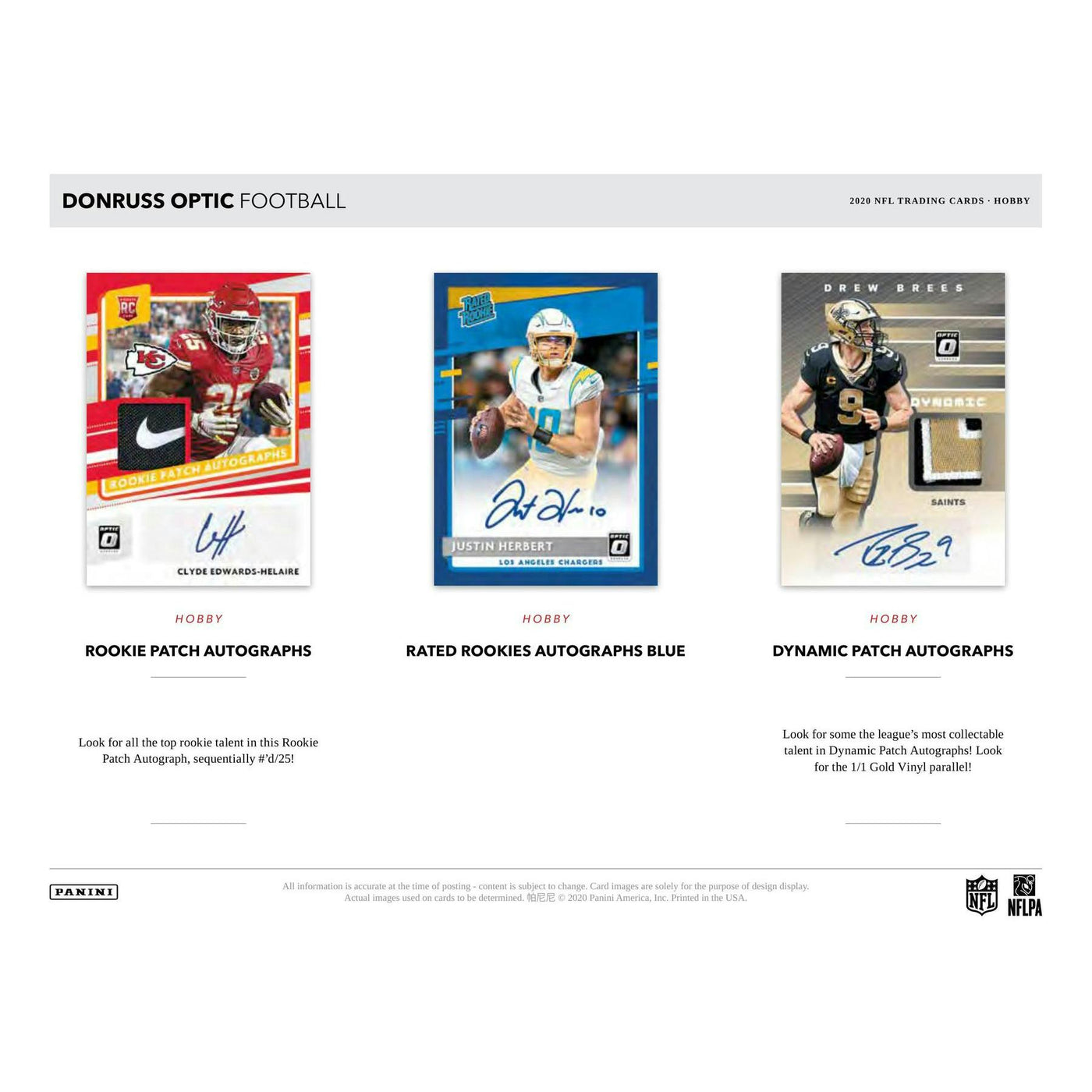 2020 Panini Donruss Optic Football Hobby 12-Box Case