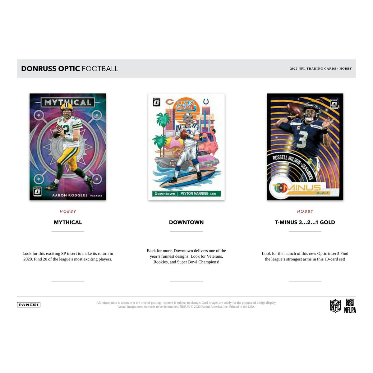 2020 Panini Donruss Optic Football Hobby 12-Box Case