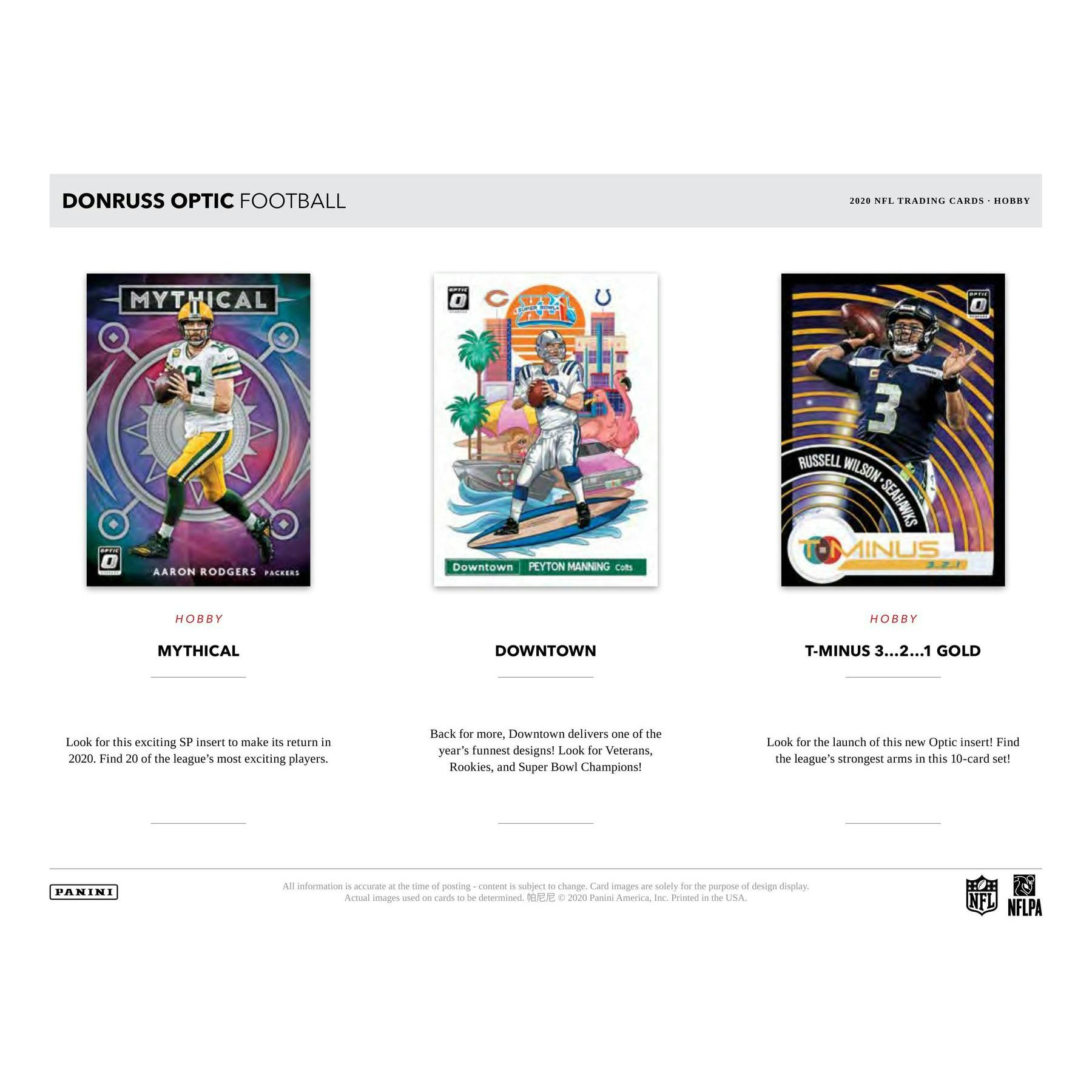 2020 Panini Donruss Optic Football Hobby 12-Box Case