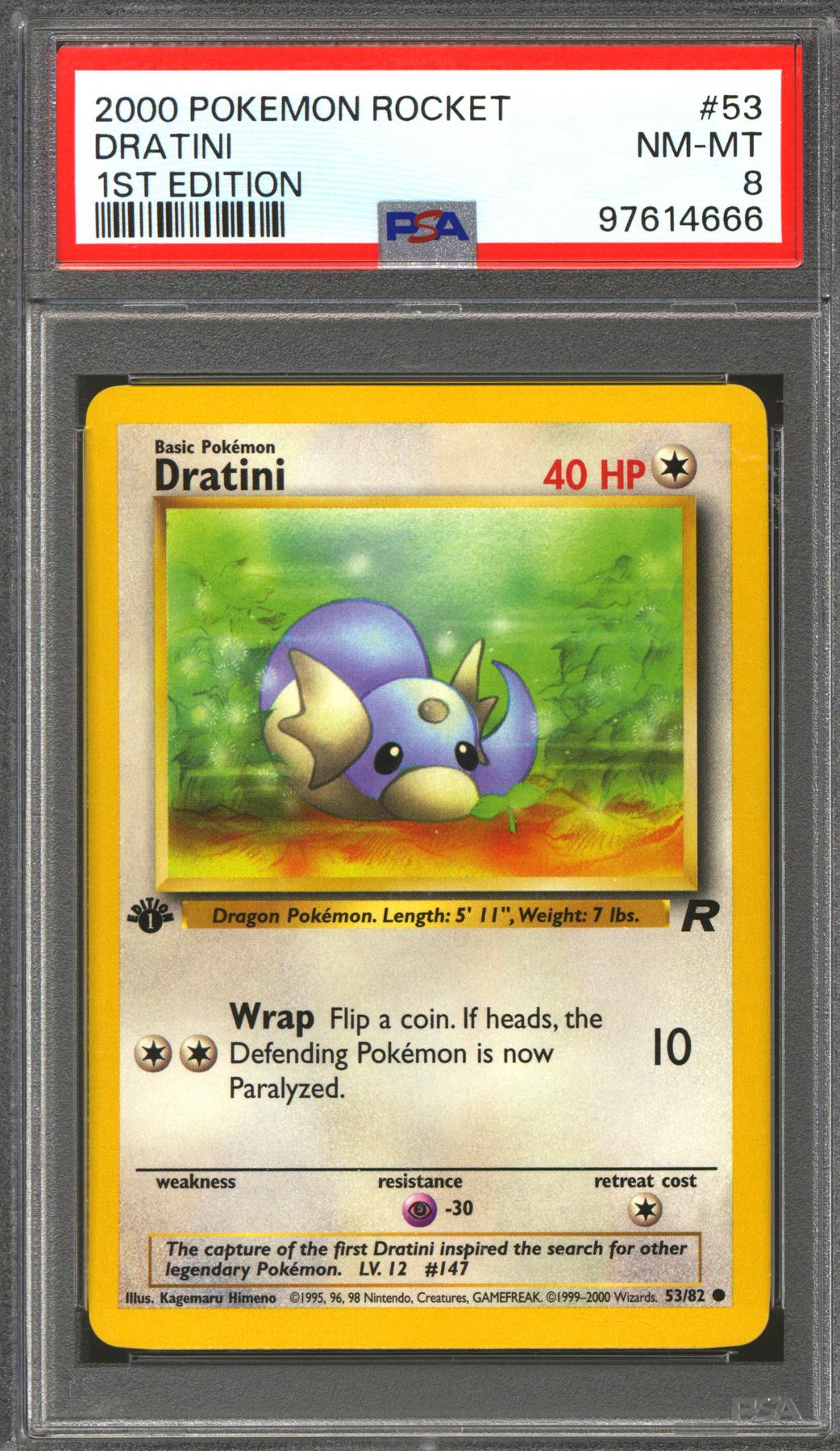 Pokemon Team Rocket 1st Edition Dratini 53/82 PSA 8