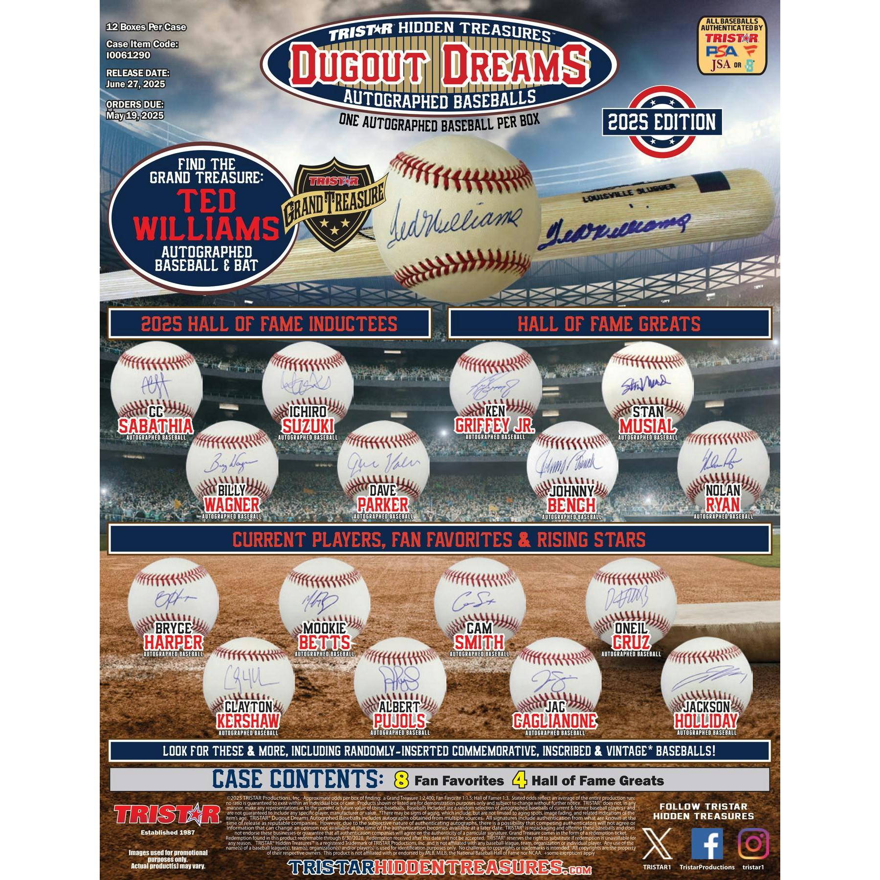 2025 TriStar Dugout Dreams Autographed Baseball Box