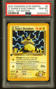Pokemon Gym Heroes 1st Edition Lt. Surge's Electabuzz 6/132 PSA 10 GEM MINT