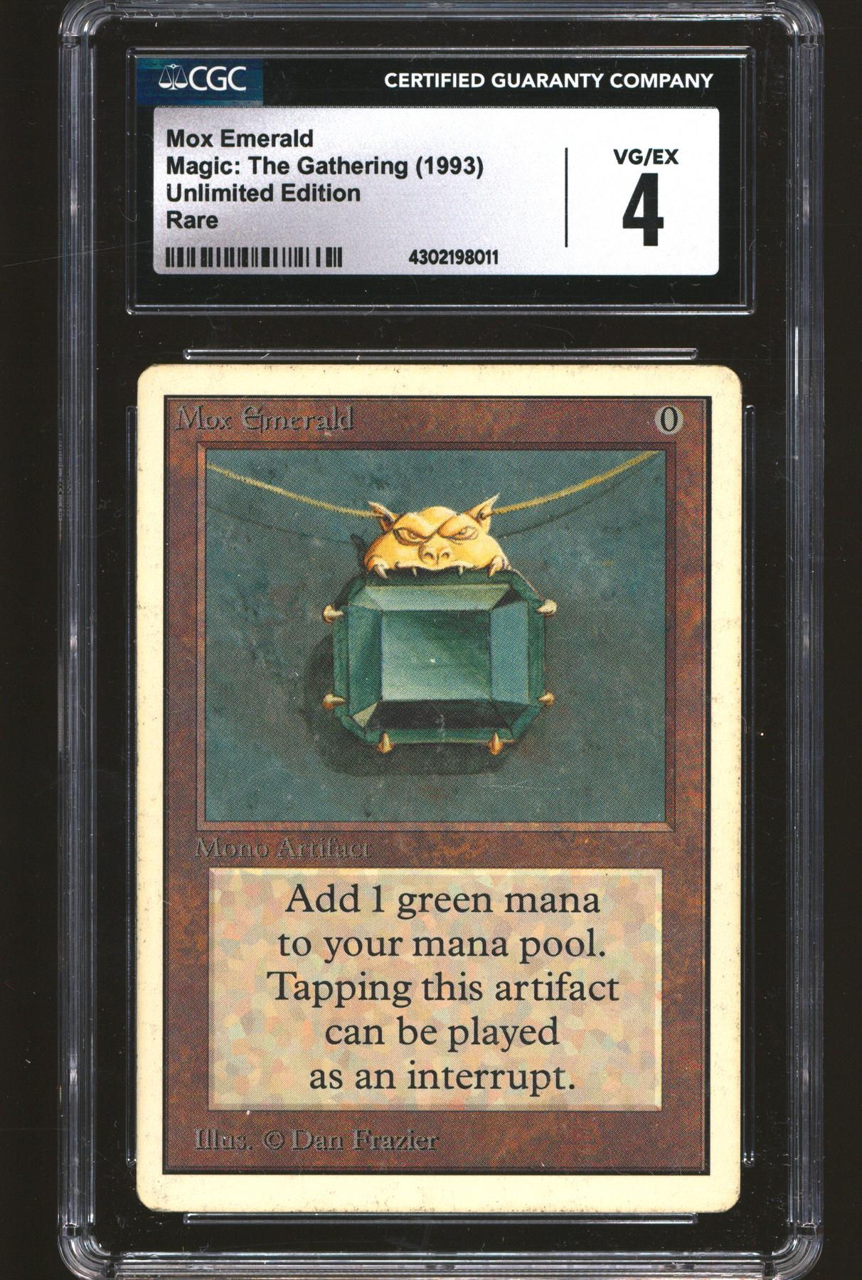 Magic the Gathering Unlimited Mox Emerald CGC 4 MODERATELY PLAYED MP