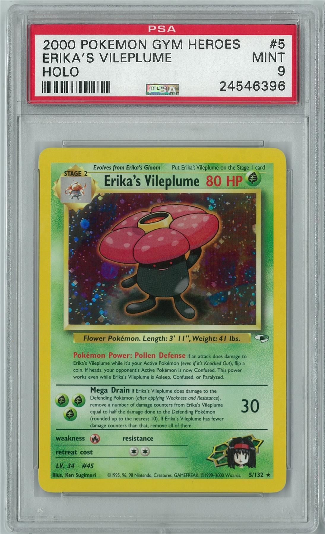 Pokemon Gym Heroes Erika's Vileplume 5/132 PSA 9