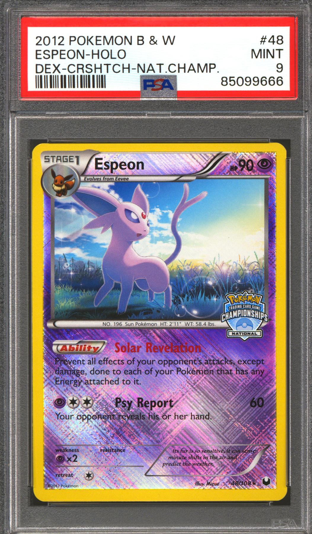 Pokemon 2012 National Championship Cross-Hatch Promo Espeon 48/108 PSA 9 *666