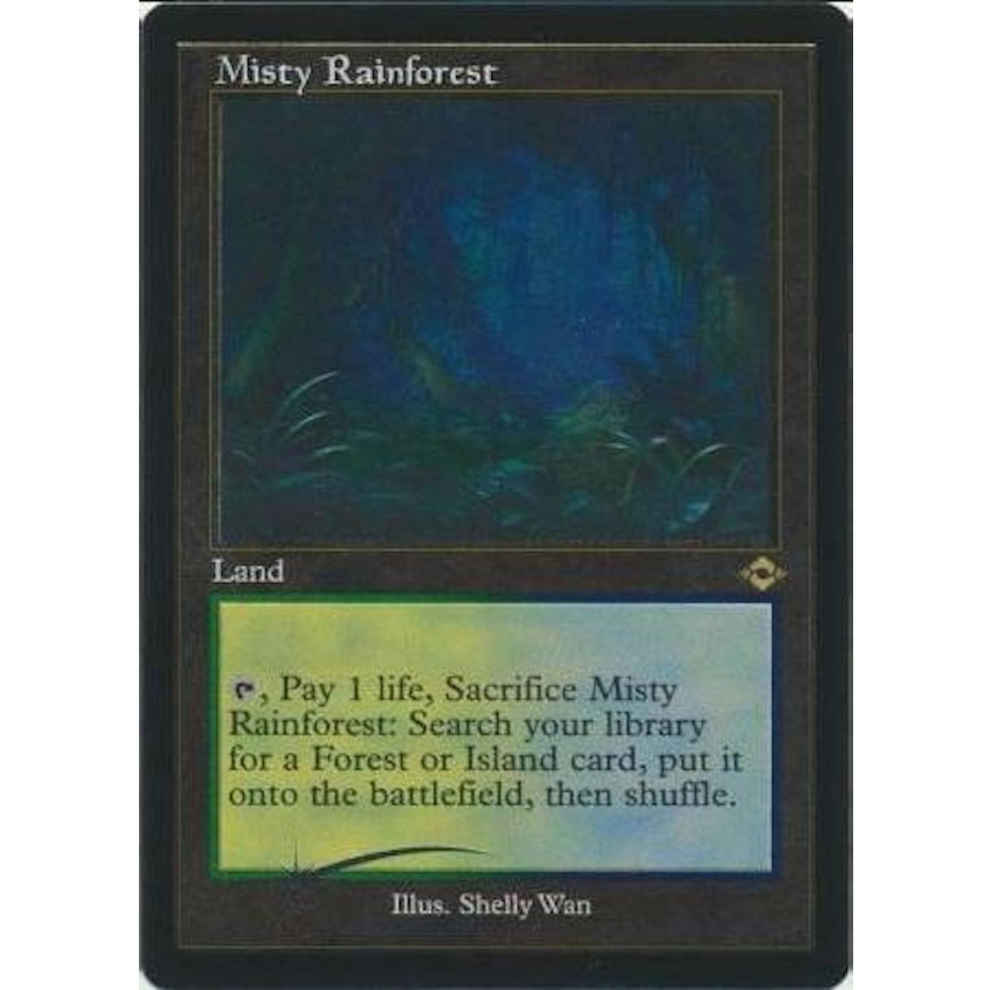 Magic the Gathering Modern Horizons 2 Retro Frame ETCHED FOIL Misty Rainforest NEAR MINT NM
