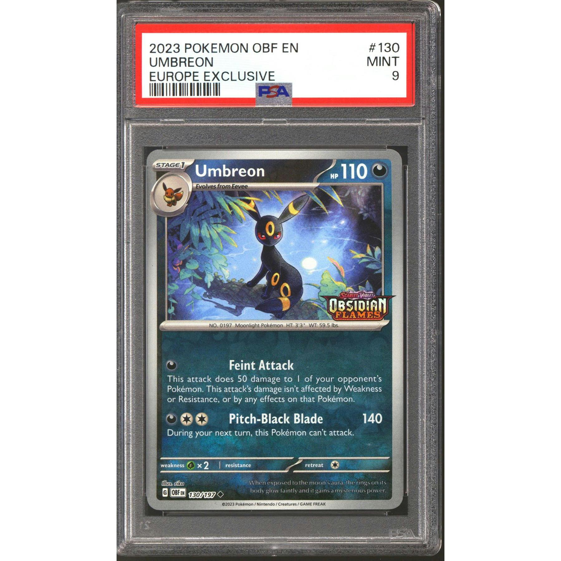 Pokemon Obsidian Flames EU Europe Exclusive Promo Umbreon 130/197 PSA 9