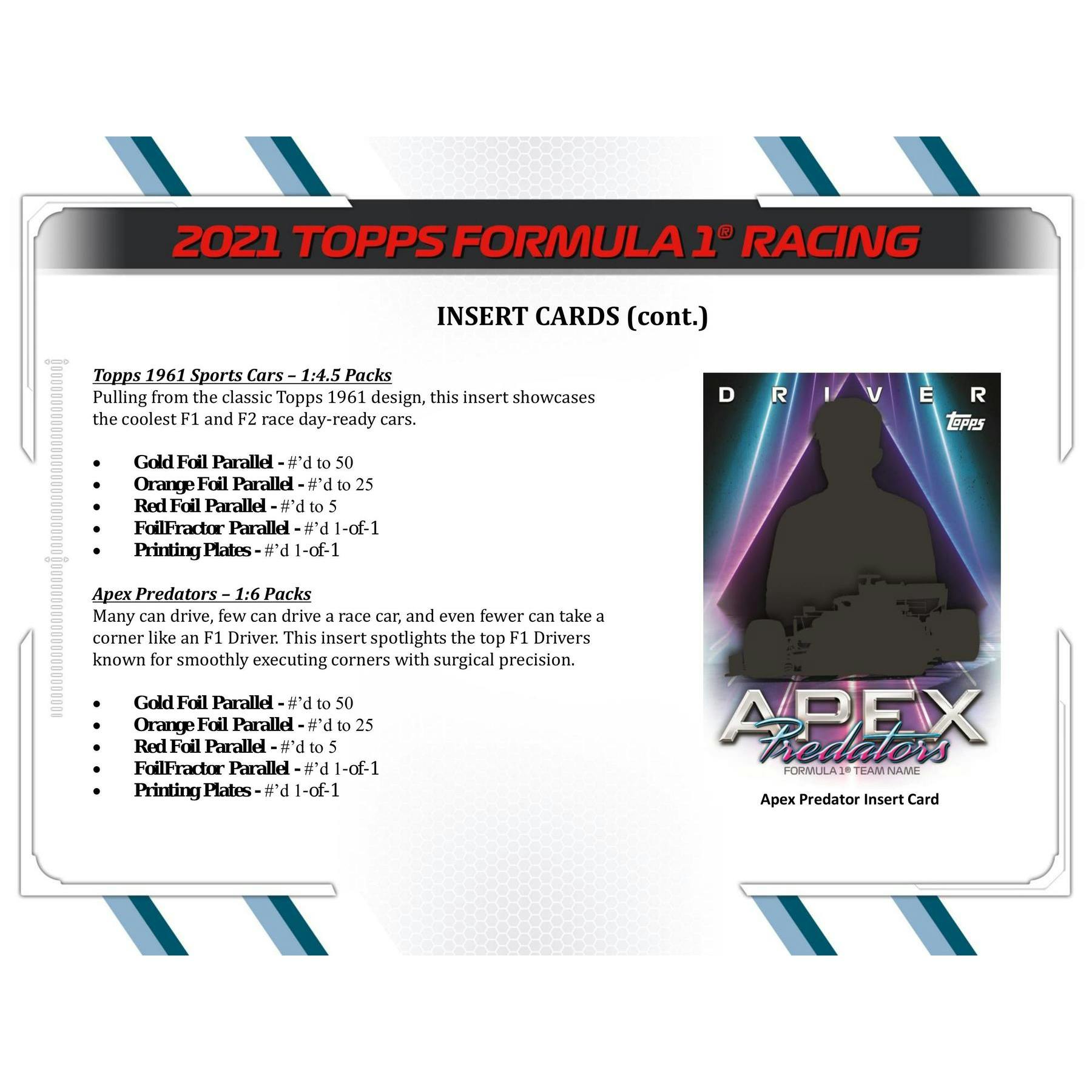 2021 Topps F1 Formula 1 Racing Hobby Box