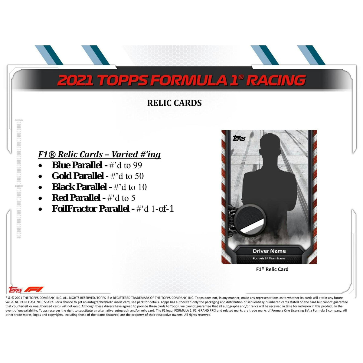 2021 Topps F1 Formula 1 Racing Hobby Box