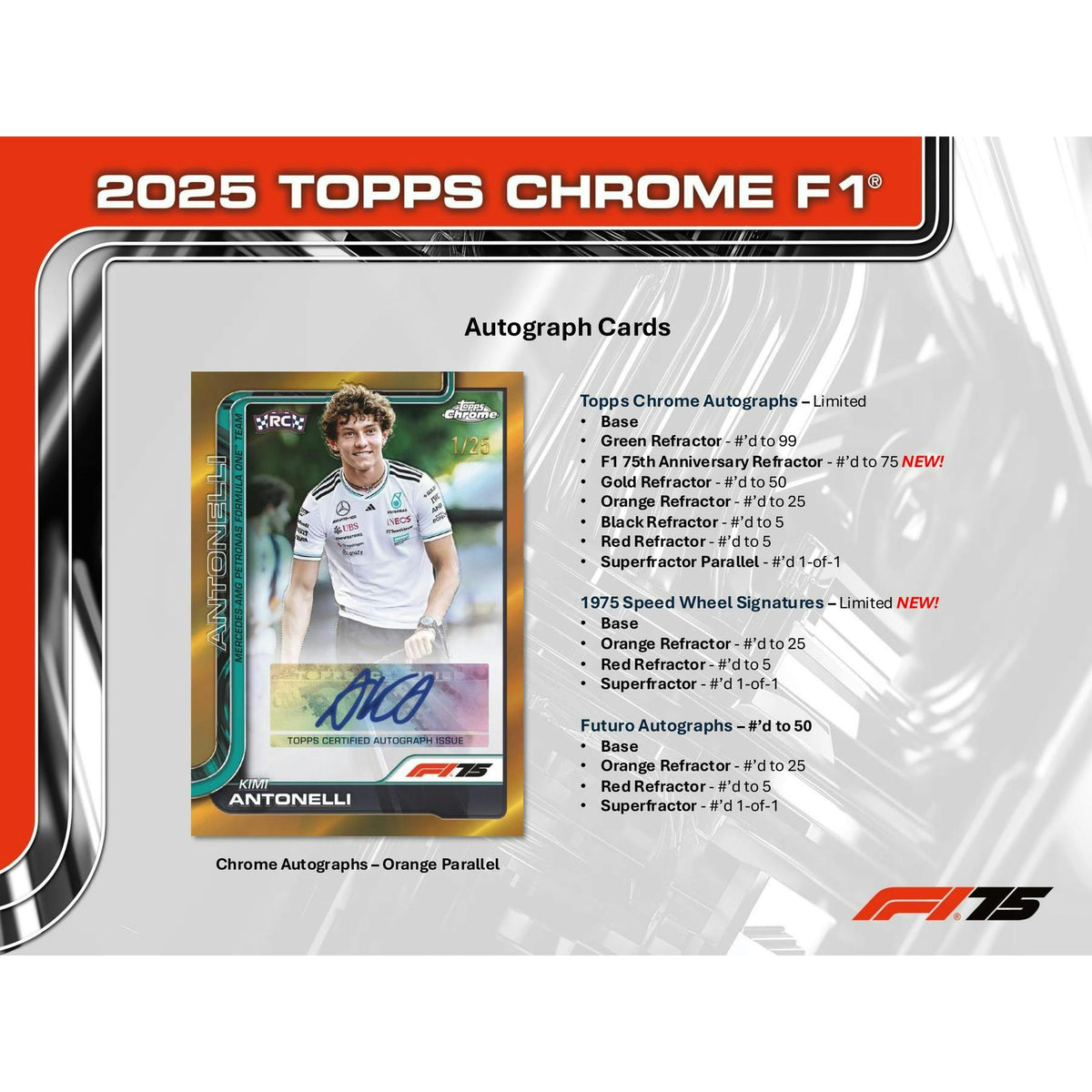 2025 Topps Chrome F1 Formula 1 Hobby 12-Box Case
