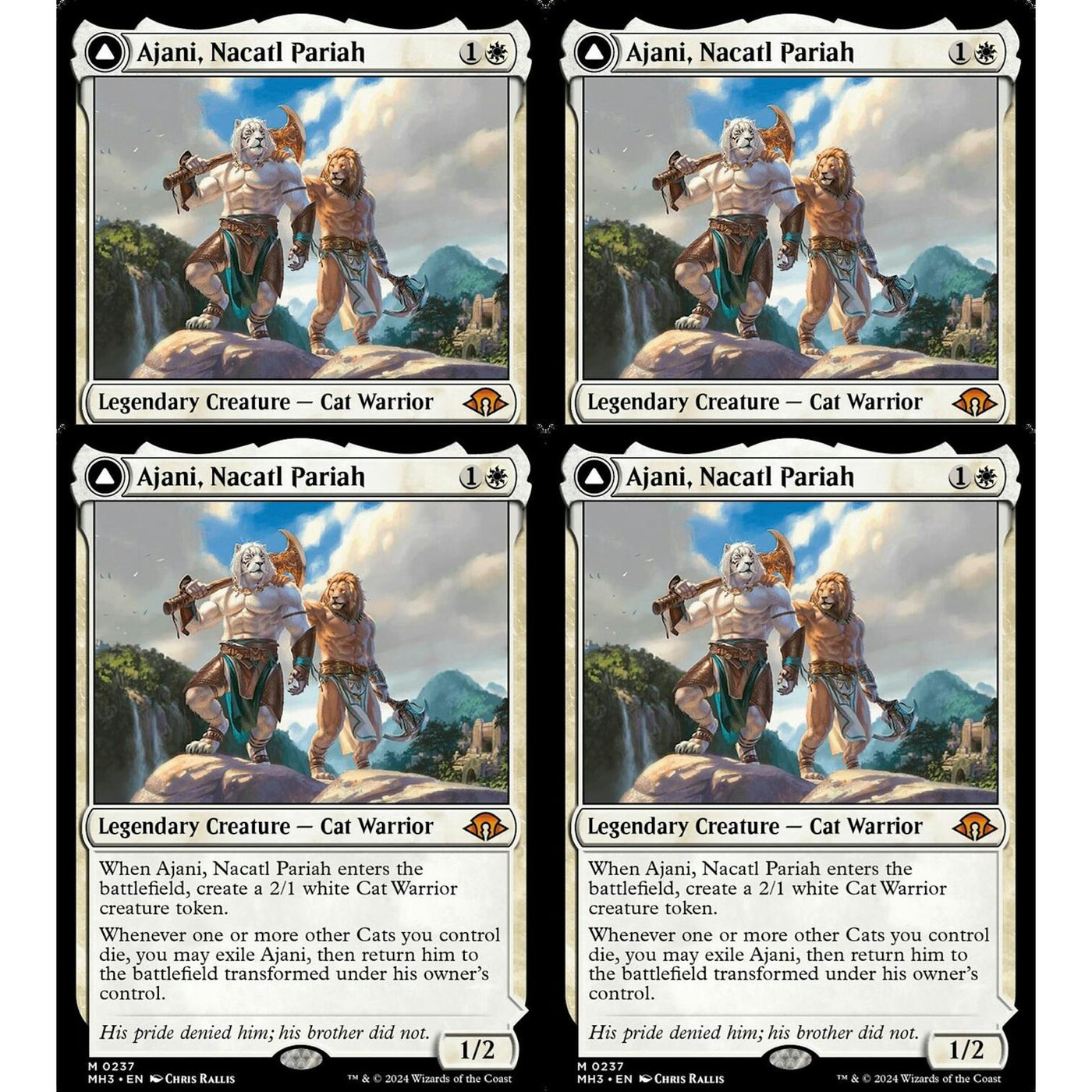 Magic the Gathering Modern Horizons 3 PLAYSET 4x Ajani Nacatl Pariah Avenger x4 NEAR MINT NM