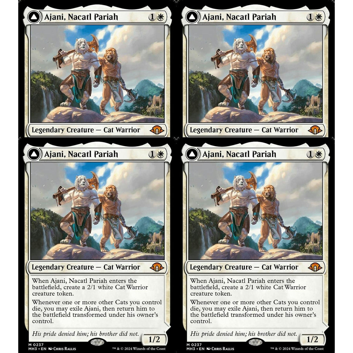 Magic the Gathering Modern Horizons 3 PLAYSET 4x Ajani Nacatl Pariah Avenger x4 NEAR MINT NM