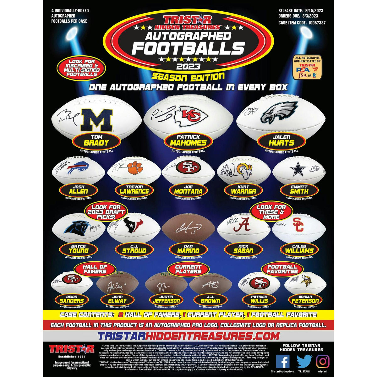 2023 TriStar Hidden Treasures Autographed Football Season Edition Hobby Box (Reed Buy)