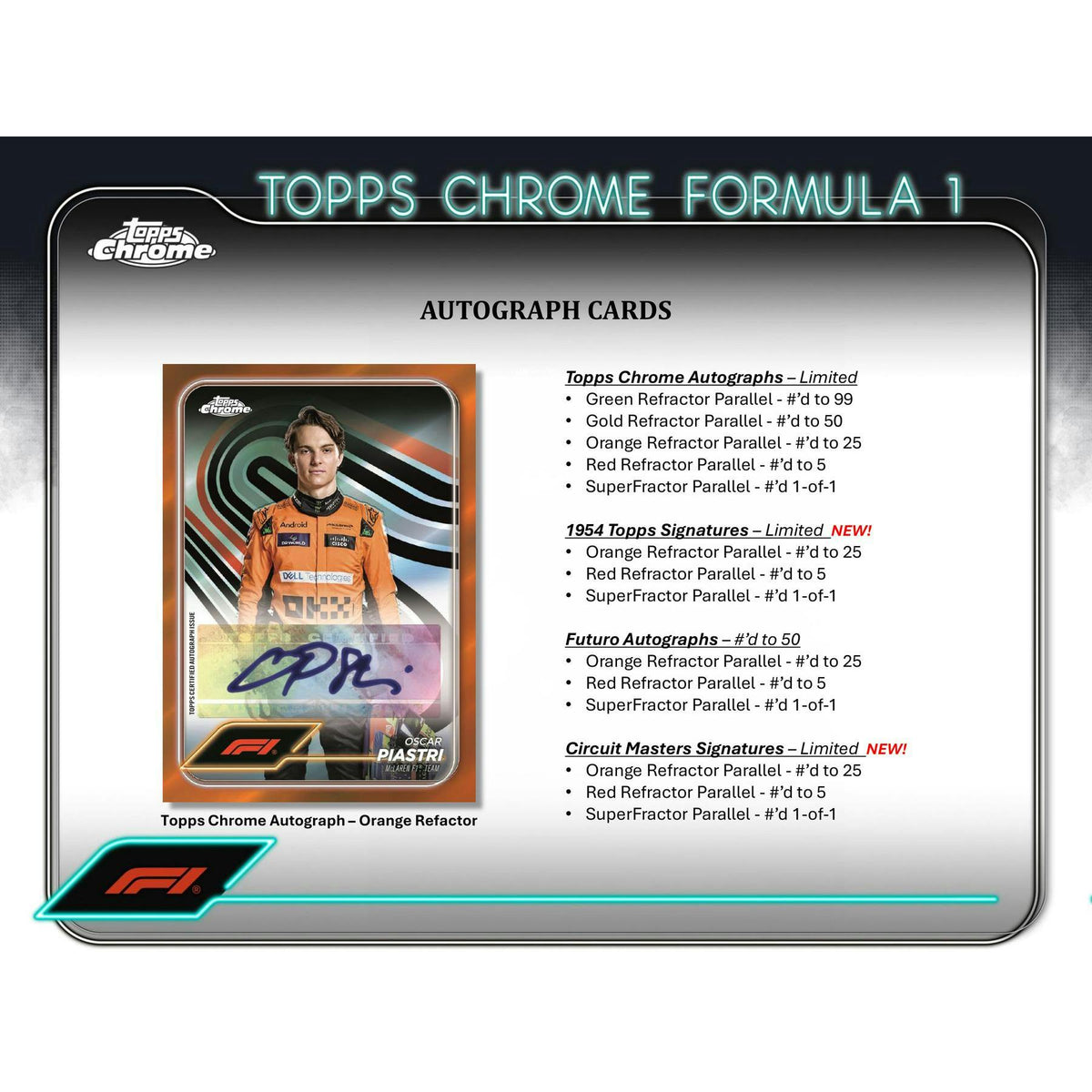 2024 Topps Chrome F1 Formula 1 Hobby Box