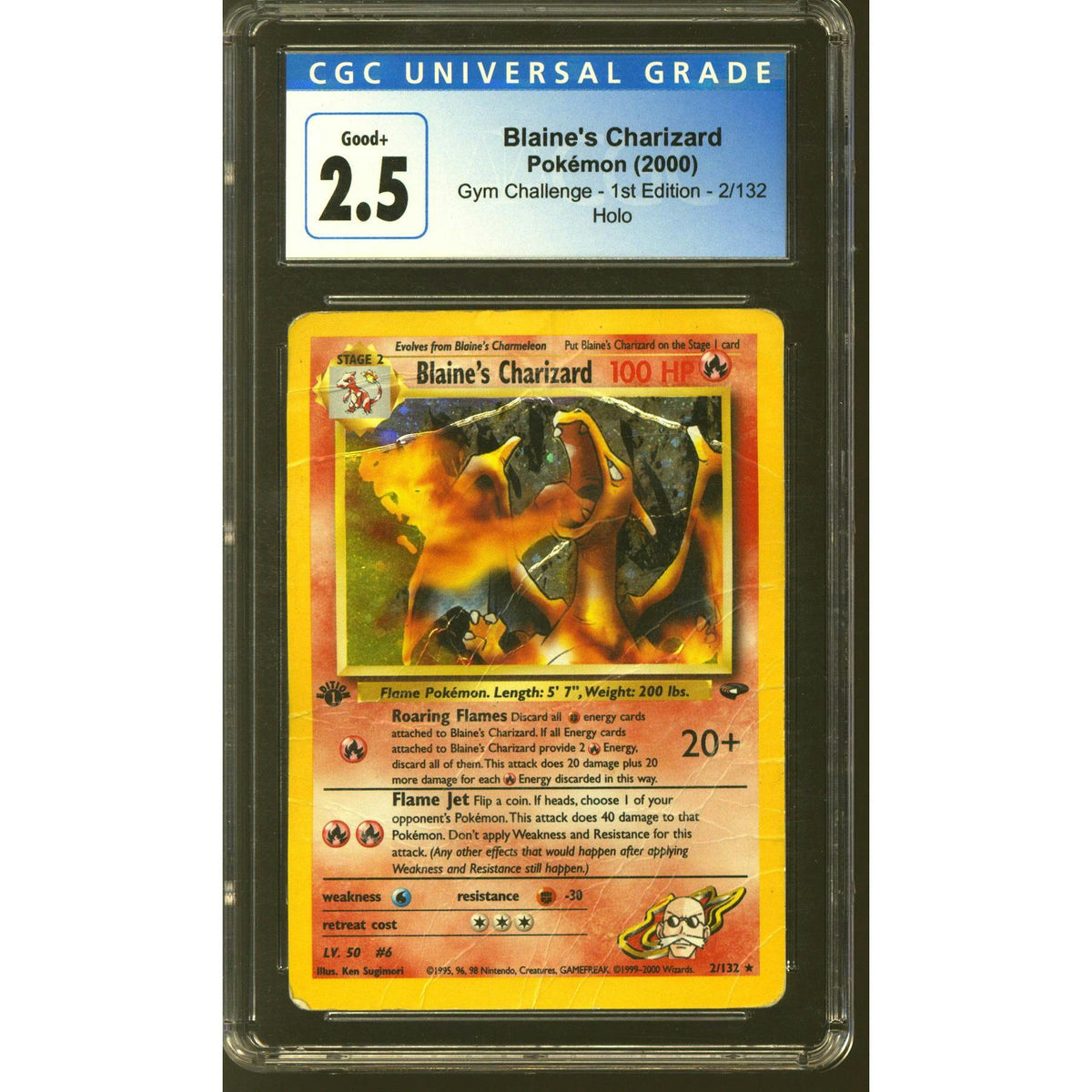 Pokemon Gym Challenge 1st Edition Blaine's Charizard 2/132 CGC 2.5