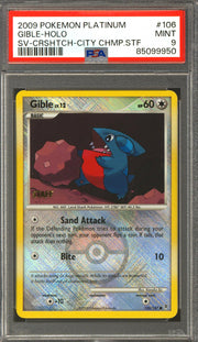 Pokemon 2009 City Championship Cross-Hatch Staff Promo Gible 106/147 PSA 9 *950