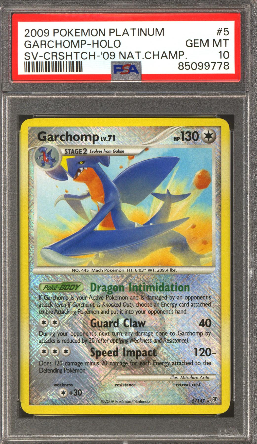Pokemon 2009 National Championship Cross-Hatch Promo Garchomp 5/147 PSA 10 GEM MINT *778