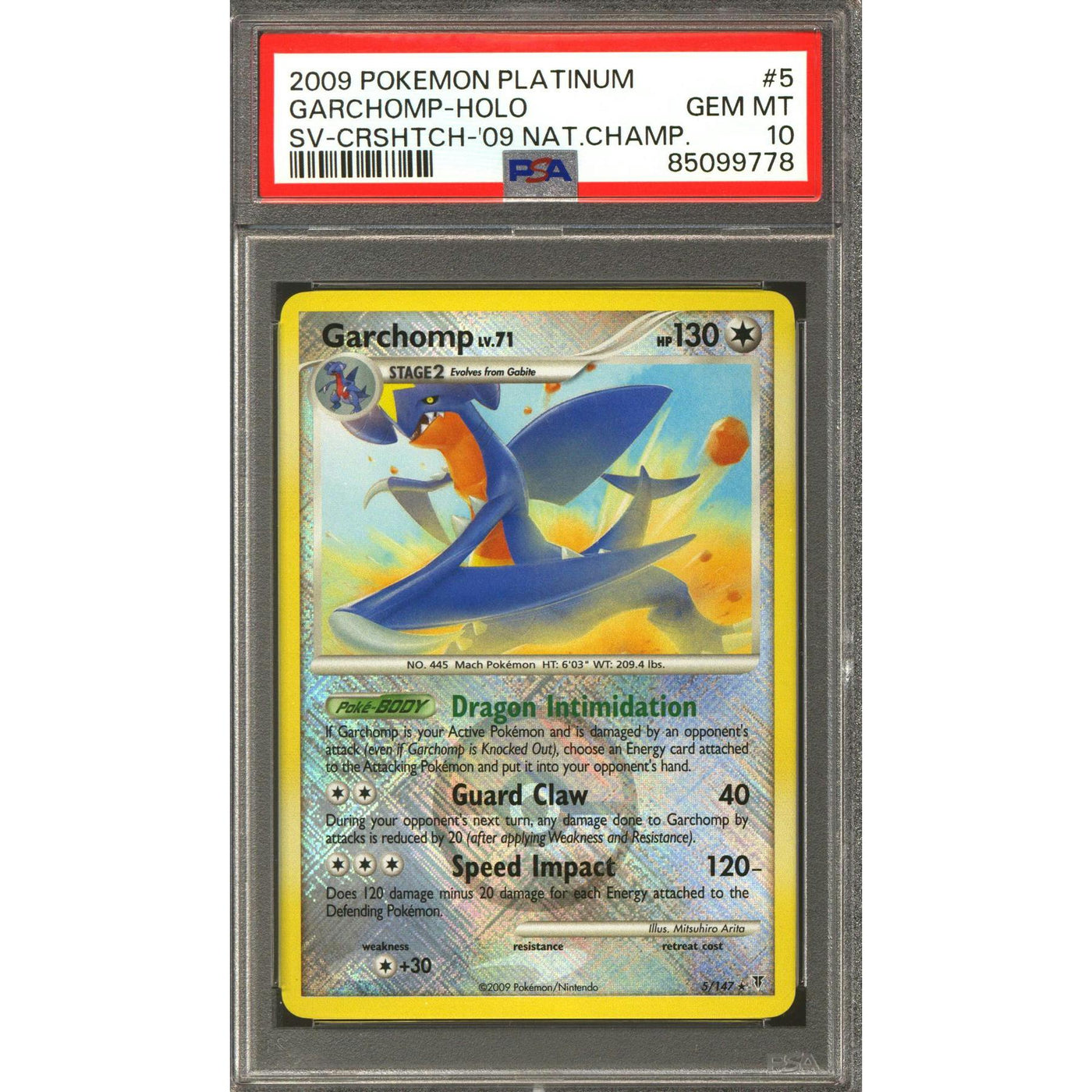 Pokemon 2009 National Championship Cross-Hatch Promo Garchomp 5/147 PSA 10 GEM MINT *778