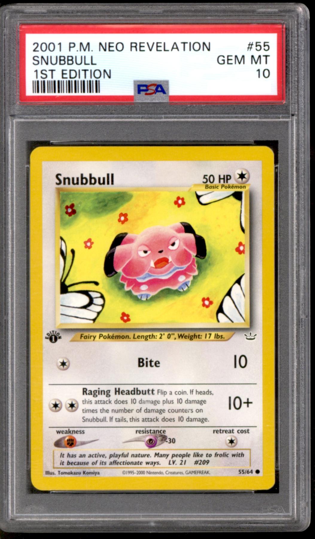 Pokemon Neo Revelation 1st Edition Snubbull 55/64 PSA 10 GEM MINT