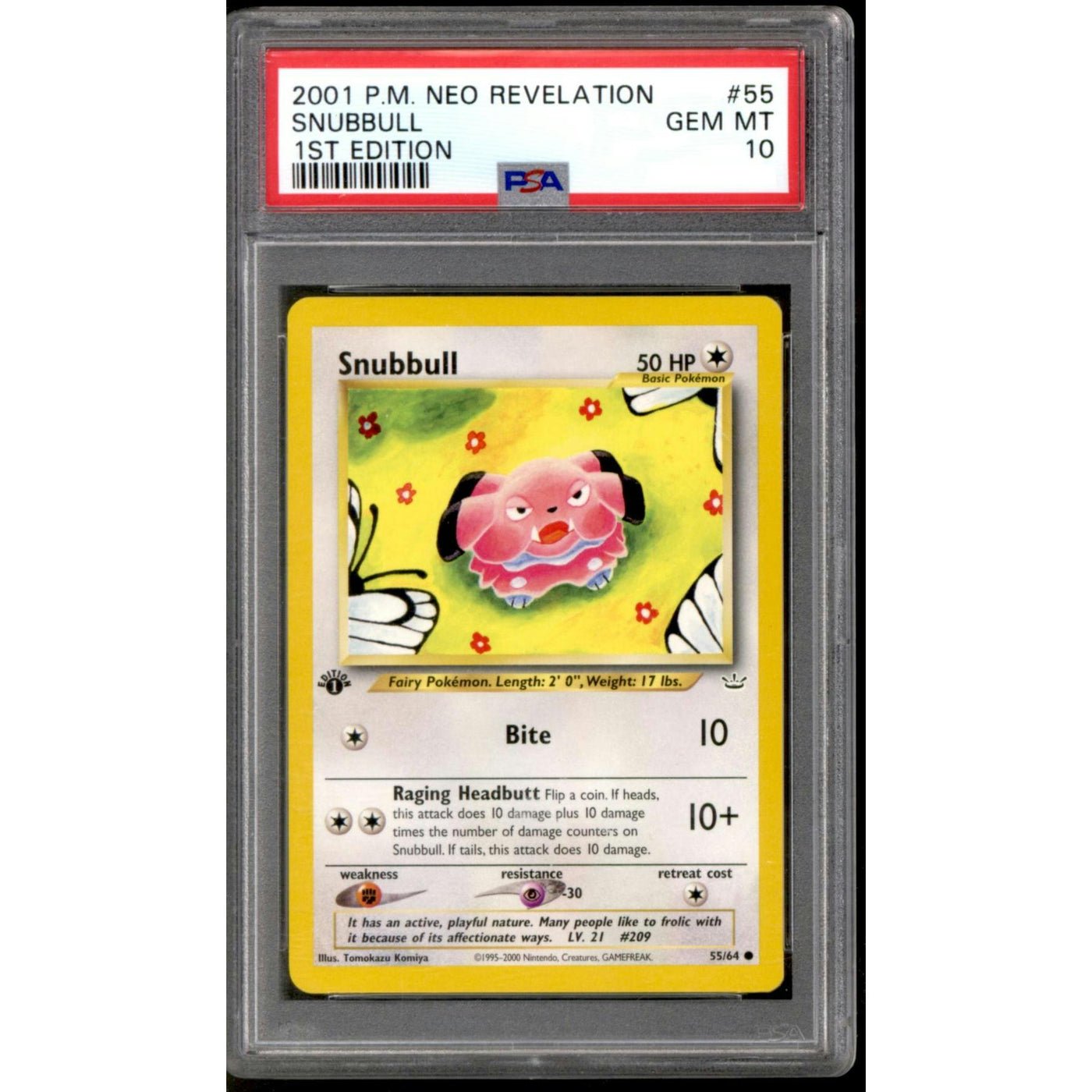 Pokemon Neo Revelation 1st Edition Snubbull 55/64 PSA 10 GEM MINT