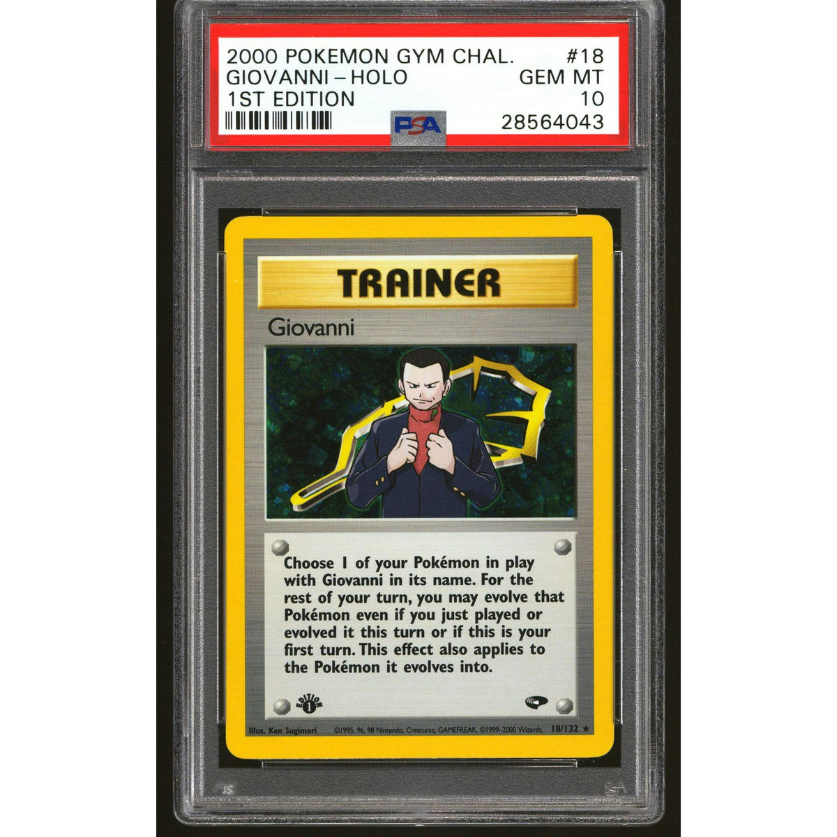 Pokemon Gym Challenge 1st Edition Giovanni 18/132 PSA 10 GEM MINT
