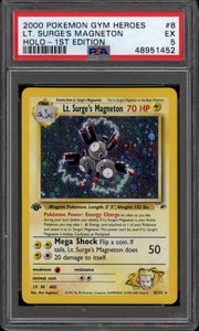 Pokemon Gym Heroes 1st Edition Lt. Surge's Magneton 8/132 PSA 5
