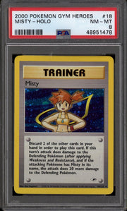 Pokemon Gym Heroes Misty 18/132 PSA 8