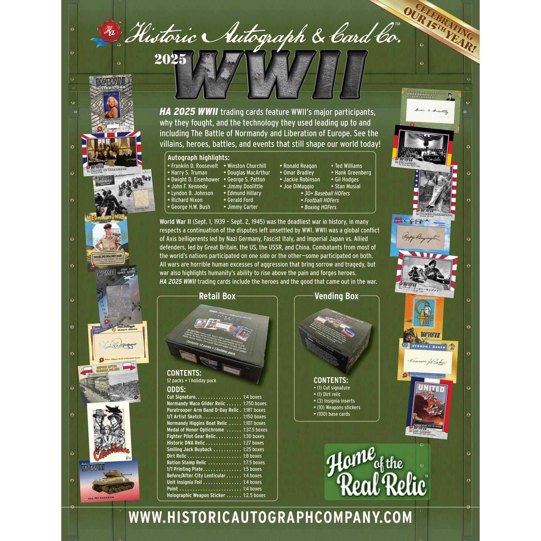 2025 Historic Autographs World War II Hobby 24-Box Case