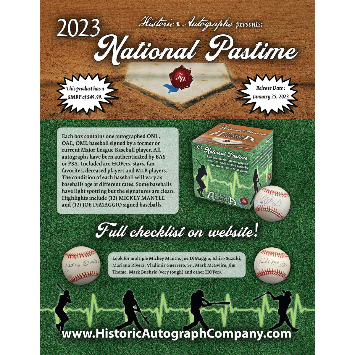 2023 Historic Autographs National Pastime Baseball Hobby Box (Reed Buy)
