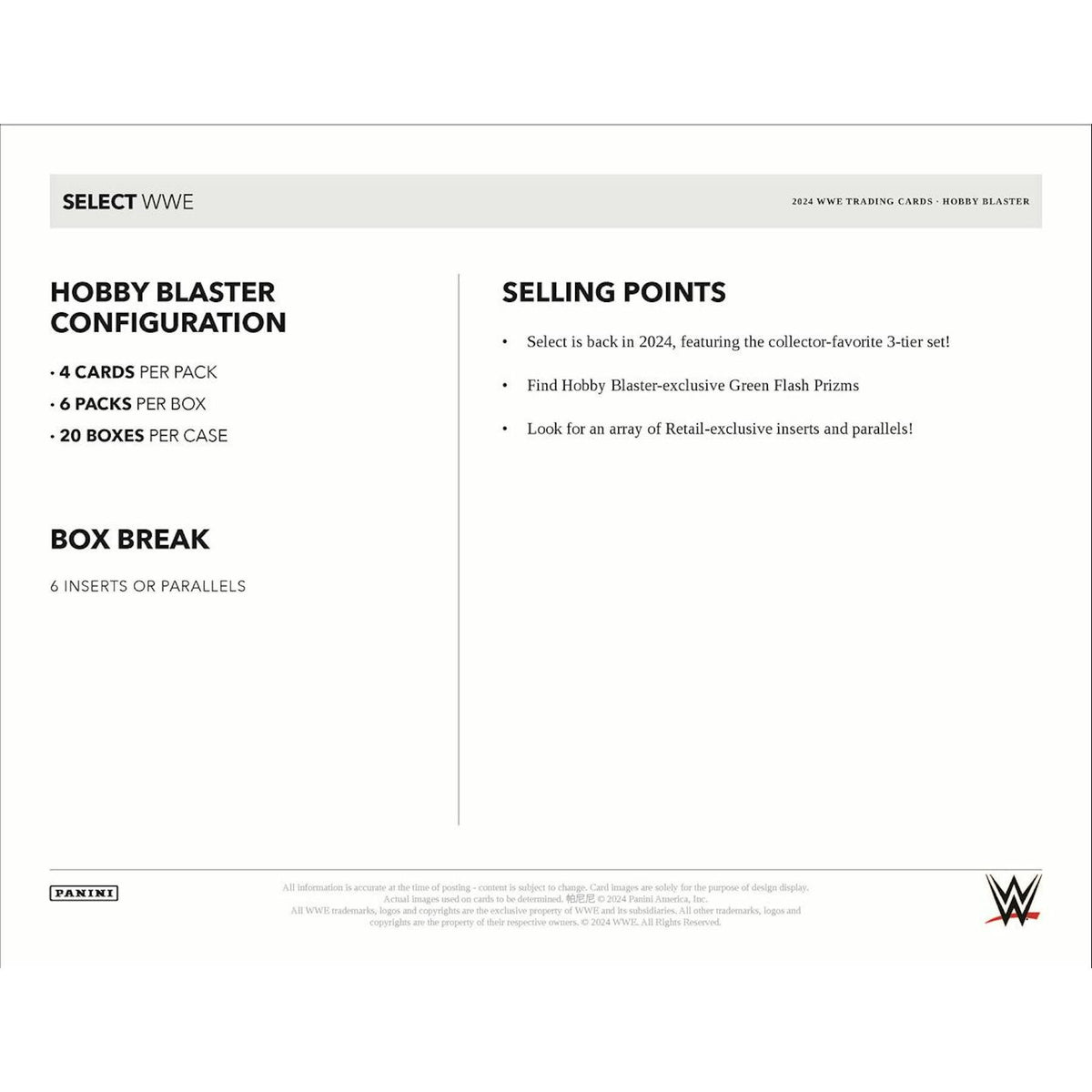 2024 Panini Select WWE Wrestling Blaster Hobby Box
