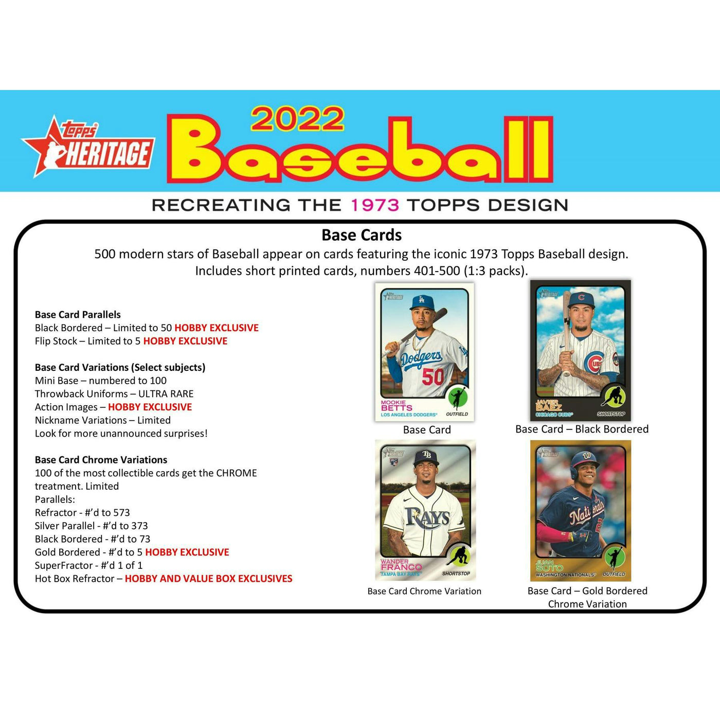 2022 Topps Heritage Baseball Hobby 12-Box Case