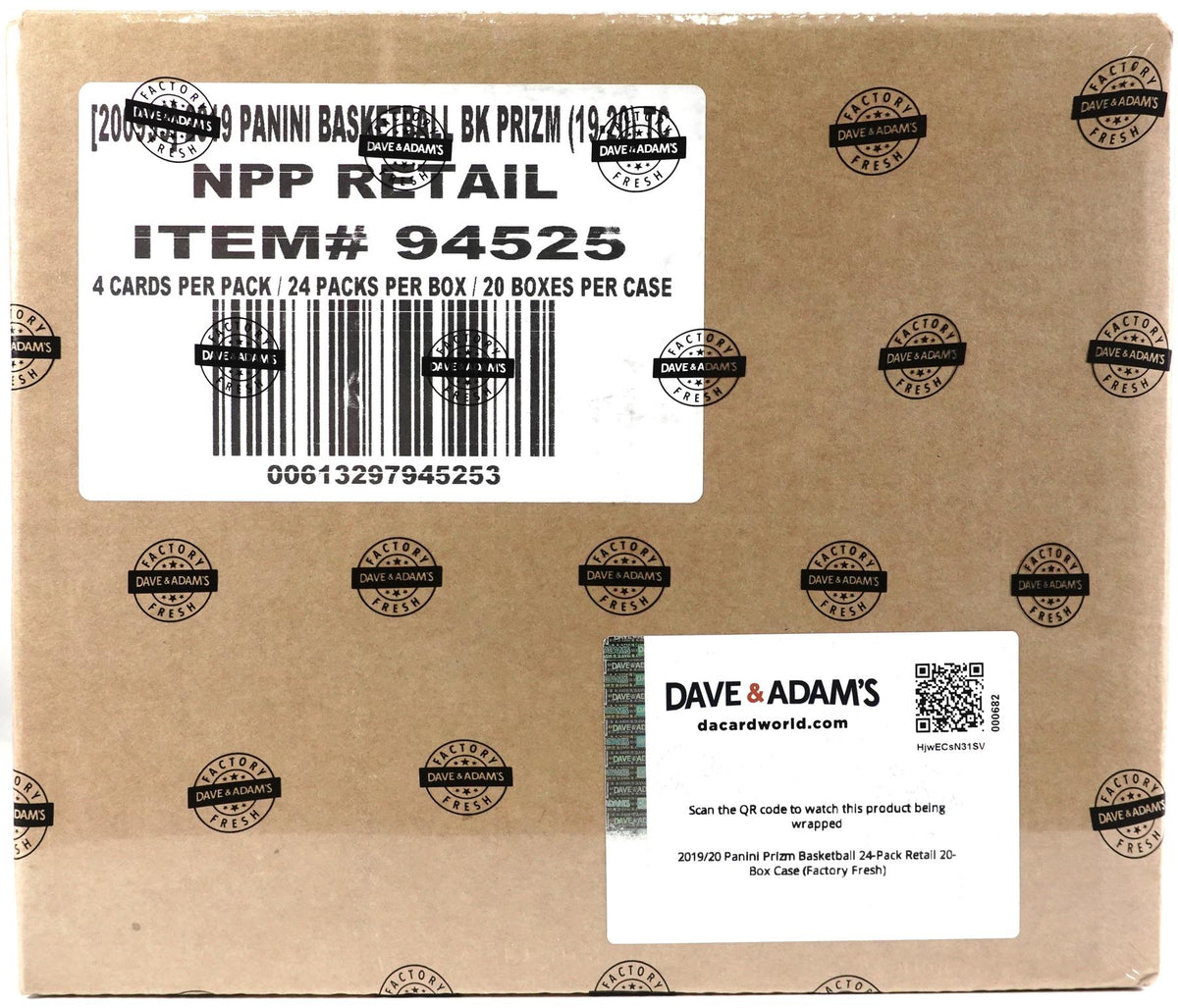 2019/20 Panini Prizm Basketball 24-Pack Retail 20-Box Case (Factory Fresh)