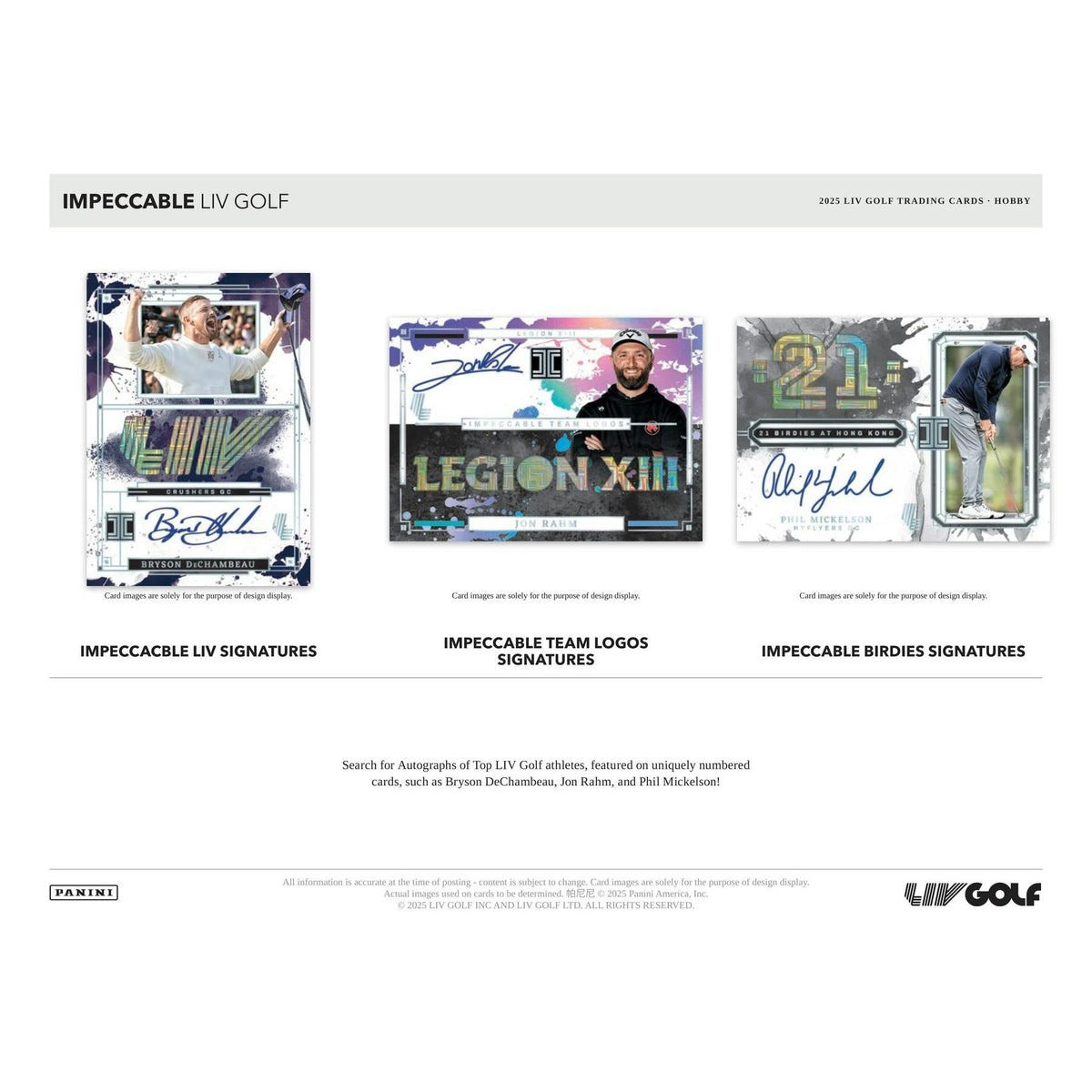 2025 Panini Impeccable LIV Golf Hobby Box
