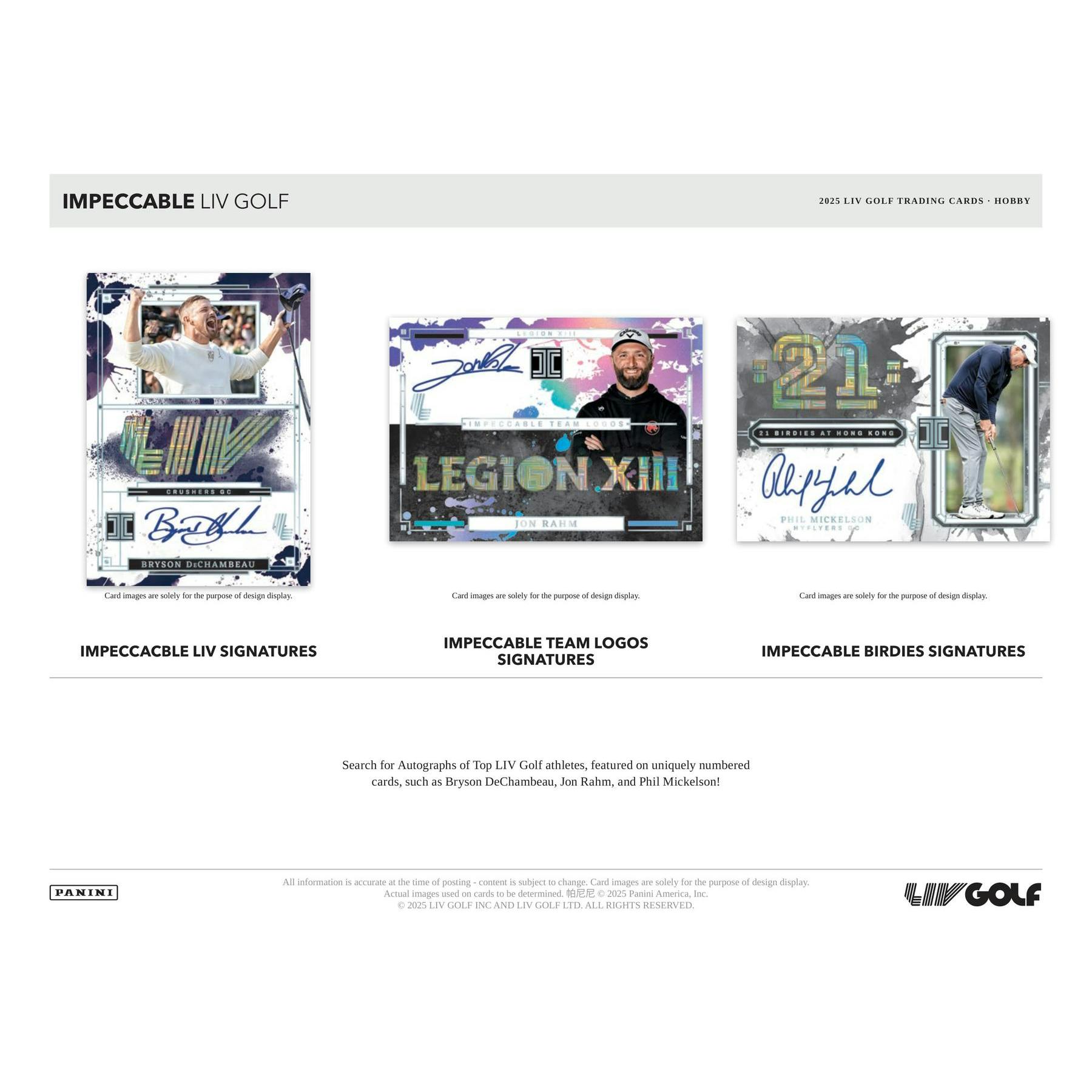 2025 Panini Impeccable LIV Golf Hobby Box