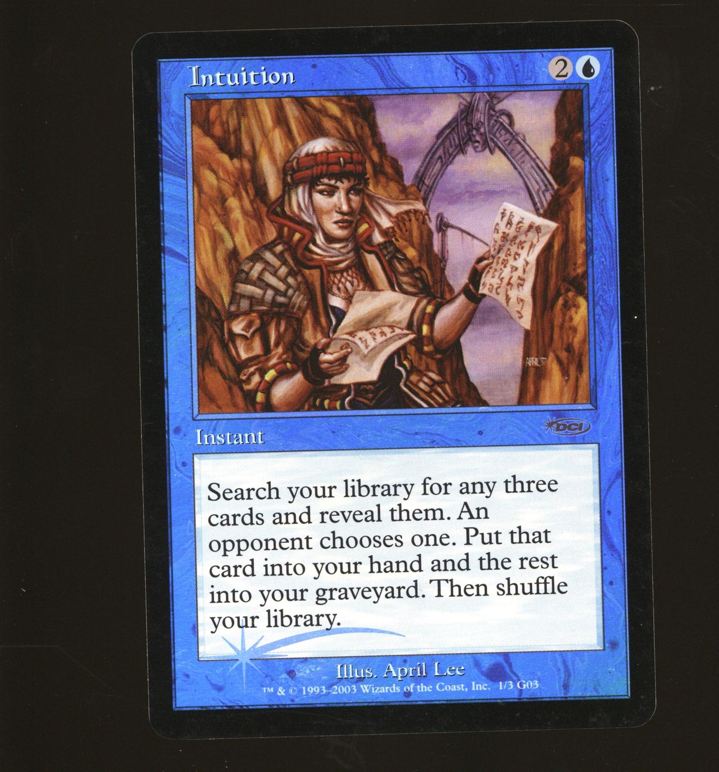 Magic the Gathering Judge Promo FOIL Intuition LIGHTLY PLAYED LP