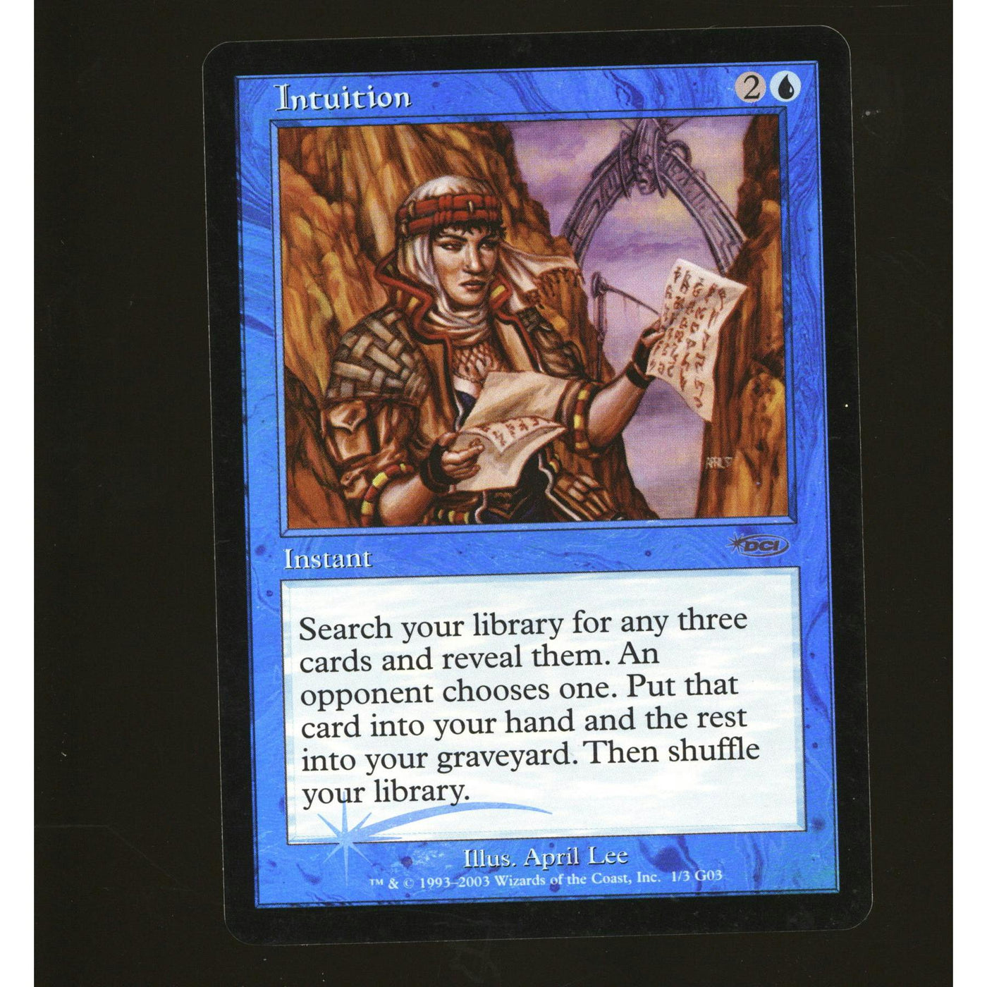 Magic the Gathering Judge Promo FOIL Intuition LIGHTLY PLAYED LP