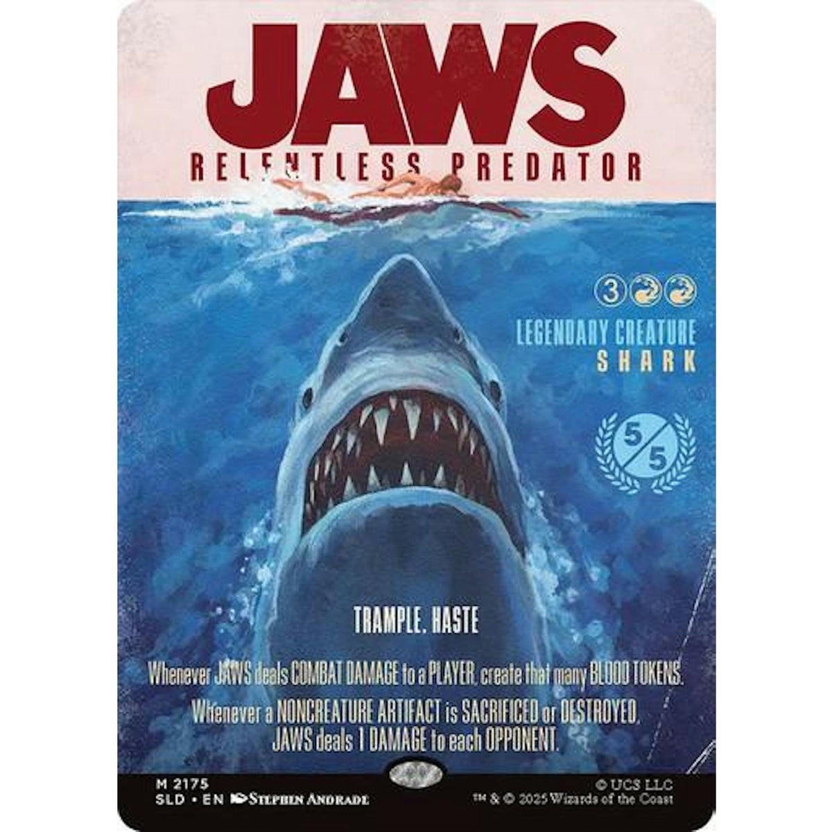Magic the Gathering Secret Lair Jaws, Relentless Predator NEAR MINT NM