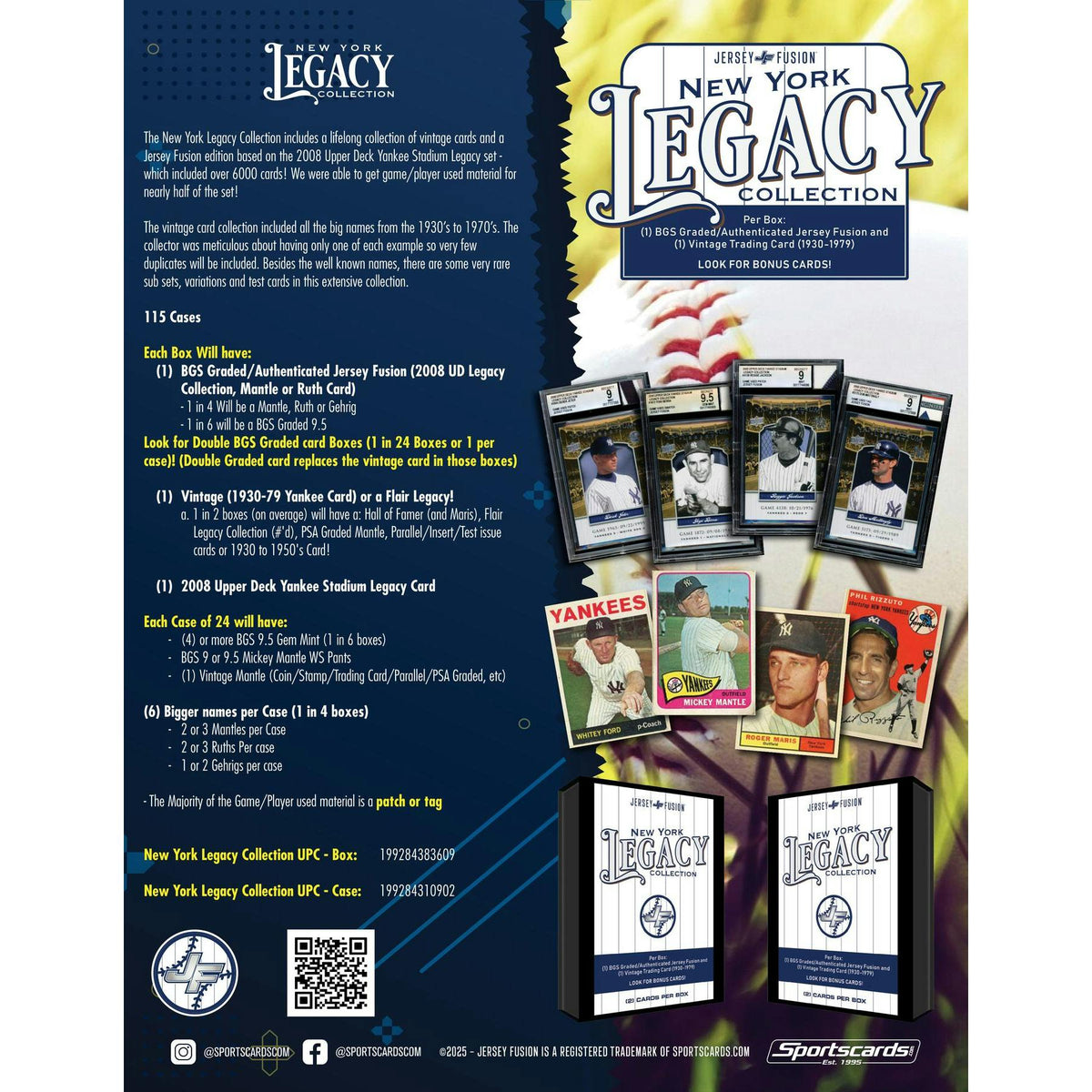 2025 Jersey Fusion New York Legacy Collection Baseball Hobby Box