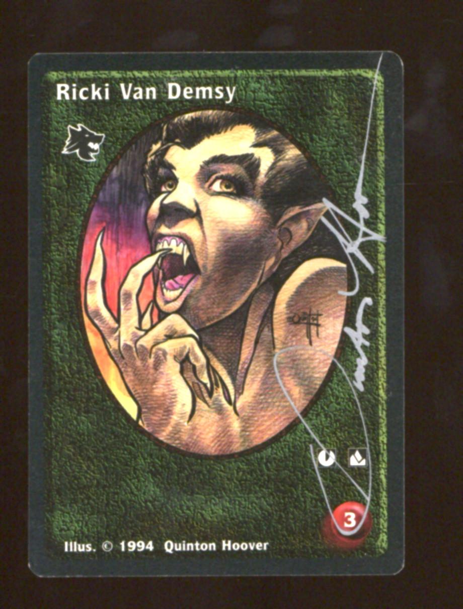 Vampire the Eternal Struggle VTES 1st Edition Jyhad Ricki Van Demsy Signed by Quinton Hoover Auto