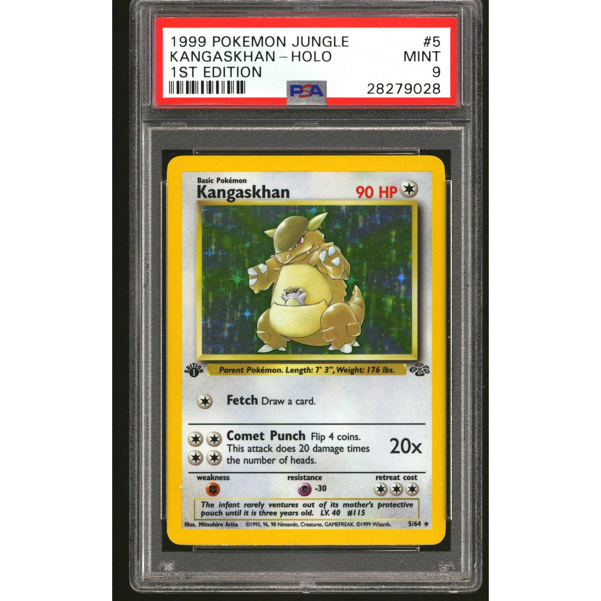 Pokemon Jungle 1st Edition Kangaskhan 5/64 PSA 9