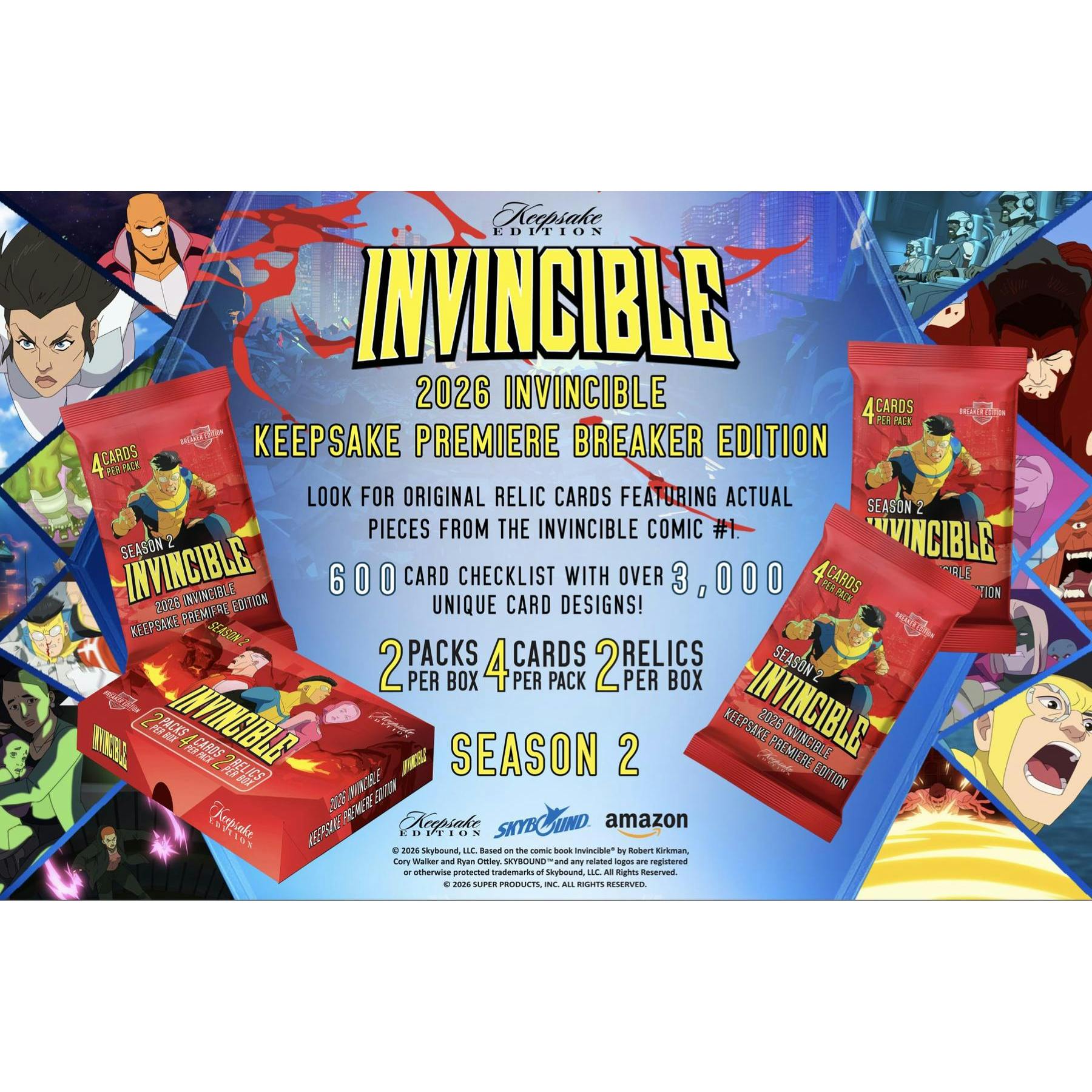 2026 Keepsake Invincible Season 2 Premiere Breaker Edition 10-Box Case