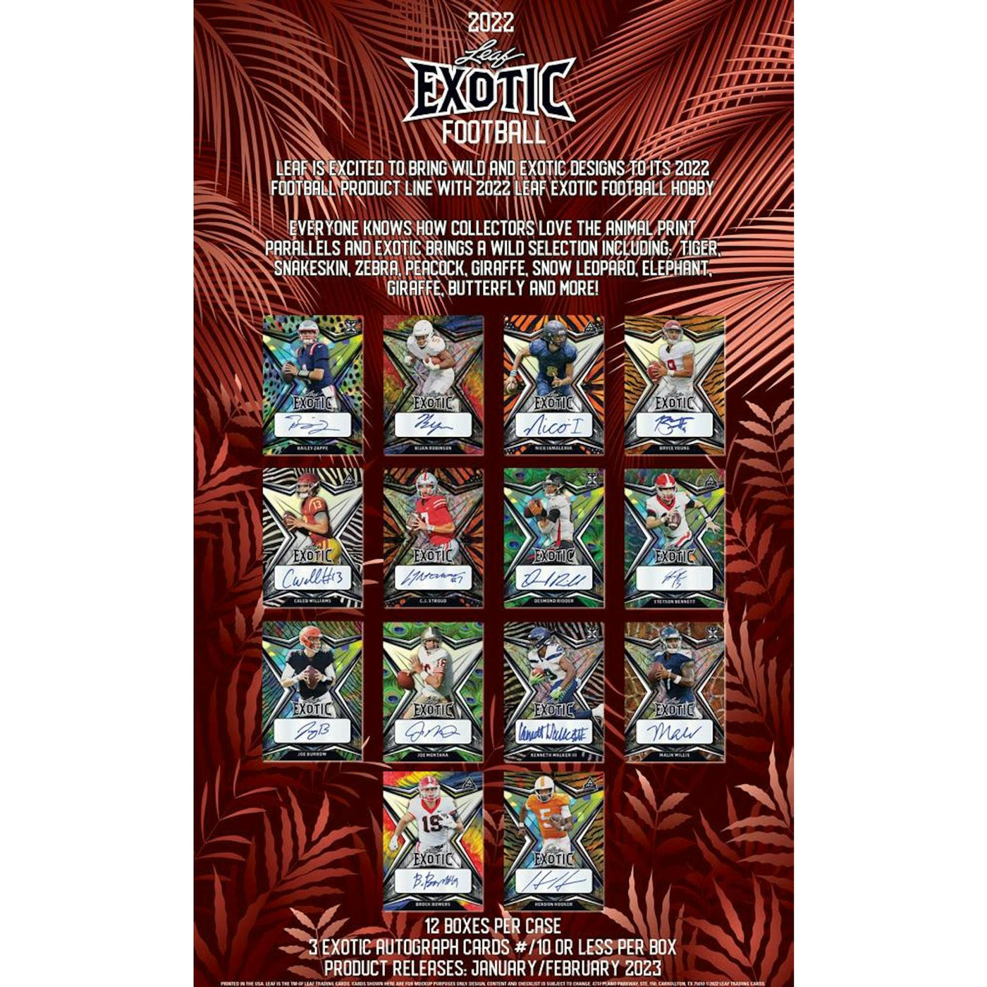 2022 Leaf Exotic Football Hobby Box (Reed Buy)