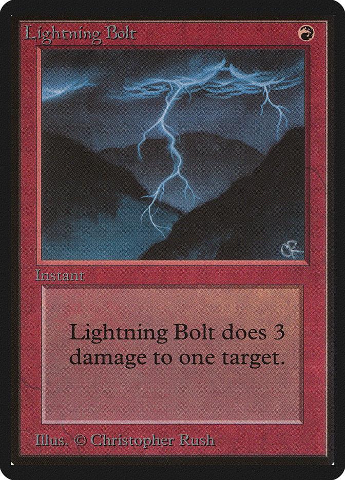 Magic the Gathering Beta Lightning Bolt MODERATELY PLAYED MP