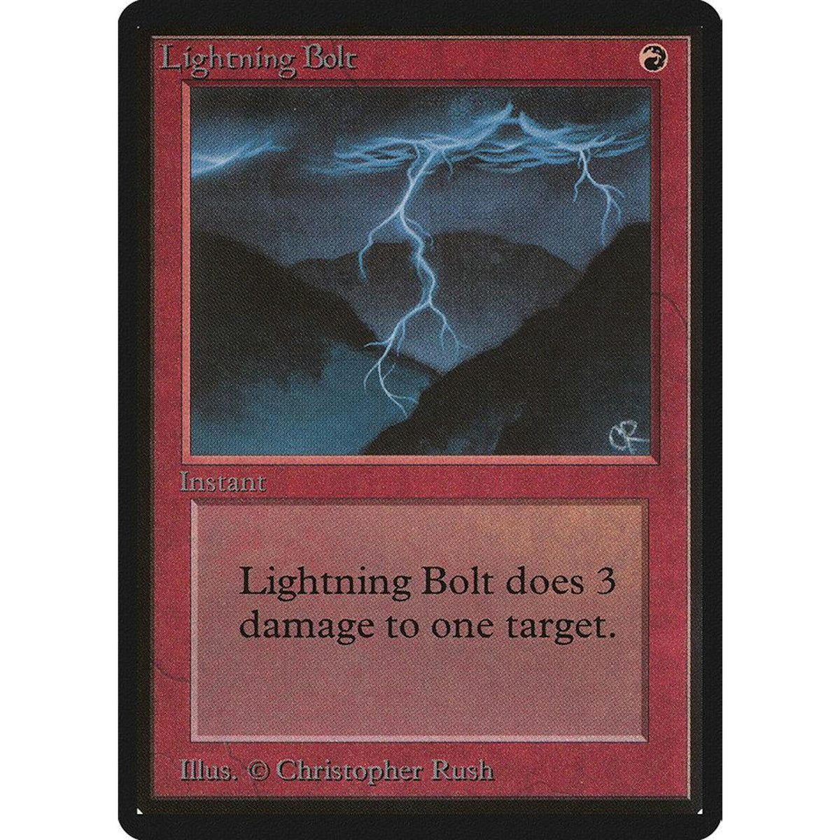 Magic the Gathering Beta Lightning Bolt MODERATELY PLAYED MP