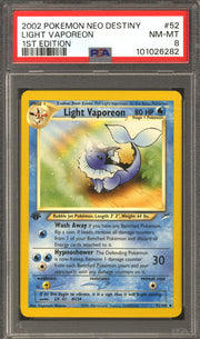 Pokemon Neo Destiny 1st Edition Light Vaporeon 52/105 PSA 8