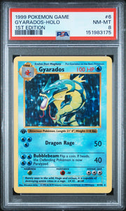 Pokemon Base Set 1st Edition Shadowless Gyarados 6/102 PSA 8 *175