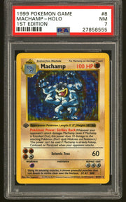 Pokemon Base Set 1st Edition Shadowless Machamp 8/102 PSA 7